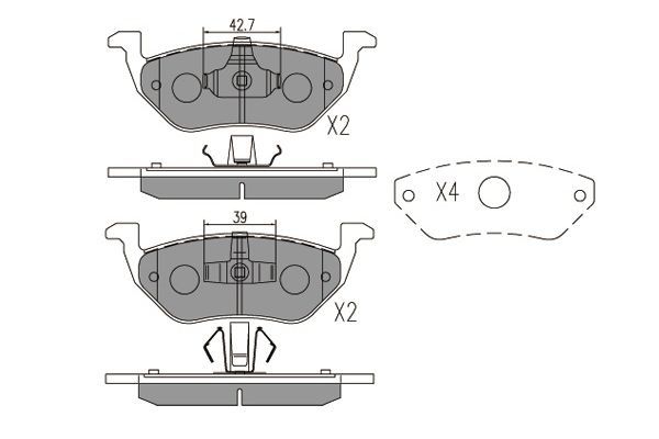 KAVO PARTS Комплект тормозных колодок, дисковый тормоз KBP-4568